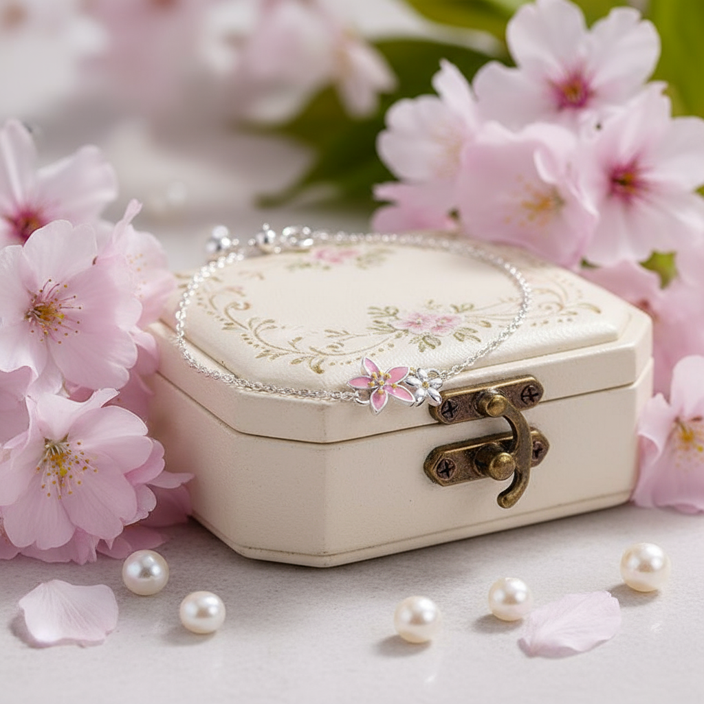 Dainty Cherry Blossom Bracelet - Eterna