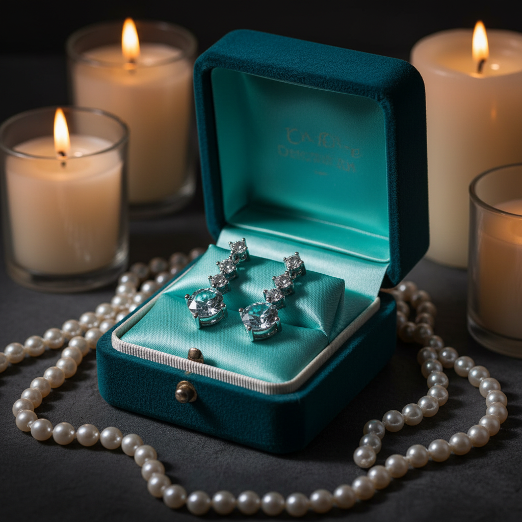 Blue Moissanite Stud Earrings – 6.5mm, Sterling Silver Setting, Vibrant Faceted Brilliance - Eterna