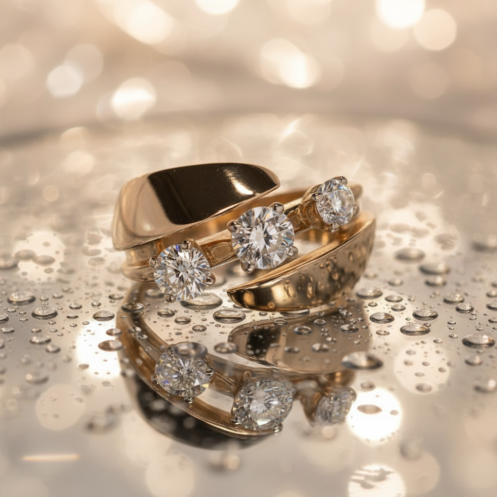 Creative Gold Party Ring – Unisex Micro Inlay Zinc Alloy Statement Jewelry | Fashion-Forward Artistic Design - Eterna