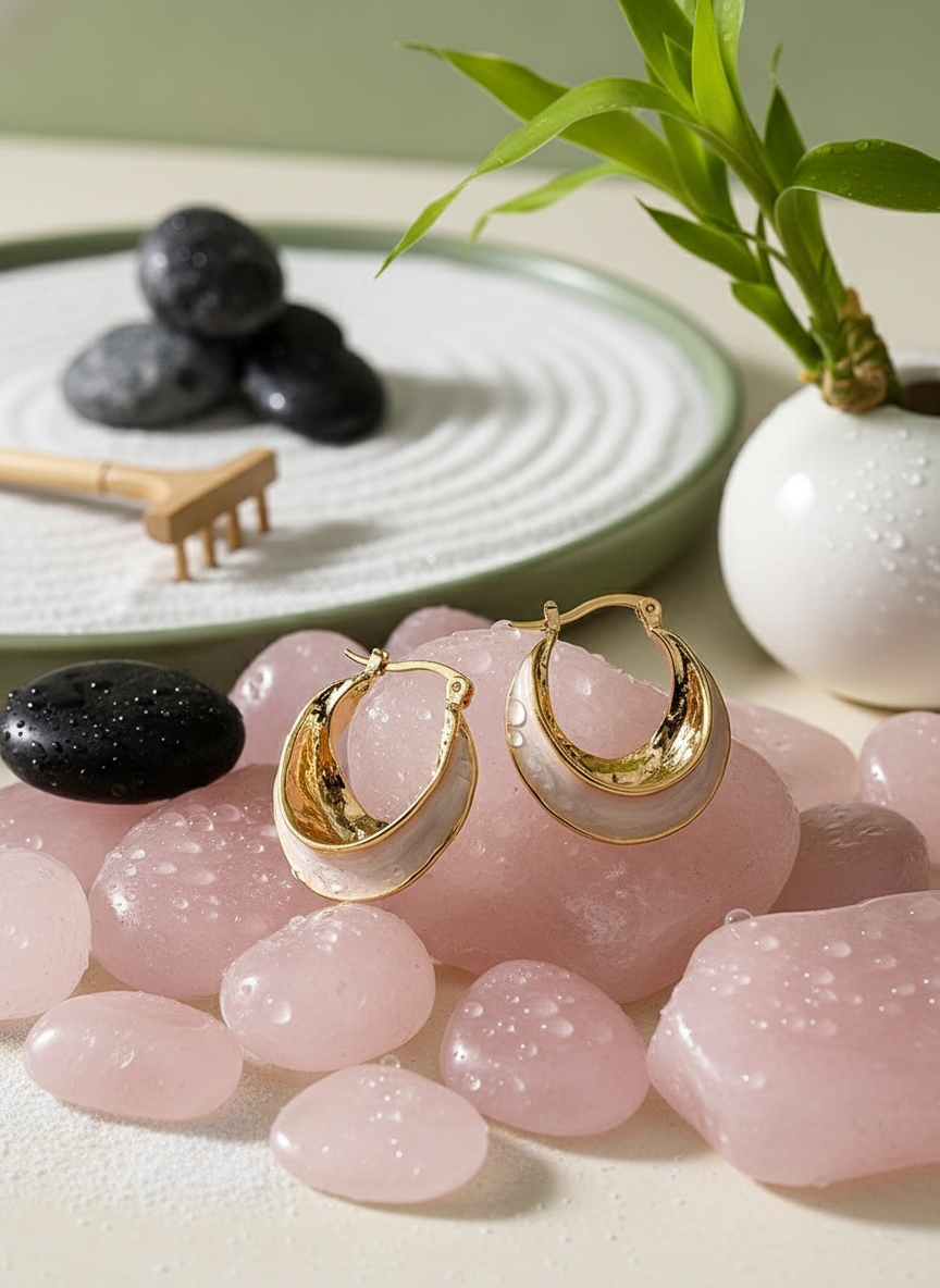 Drip Glazed French Circle Earrings – Retro Creative Design, Silver or Gold-Plated Alloy - Eterna